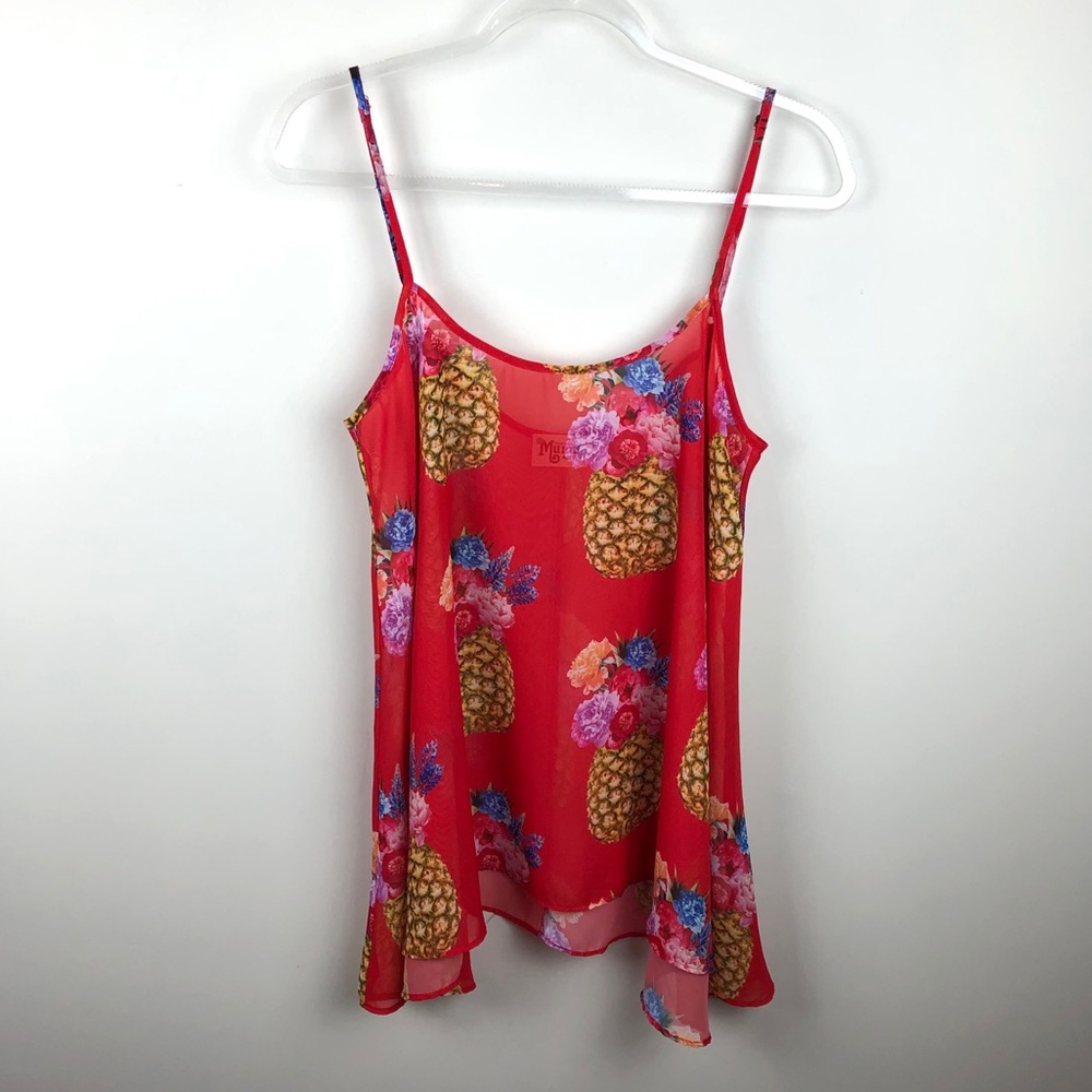Show Me Your Mumu Pineapple Lenz Tank Top Medium M